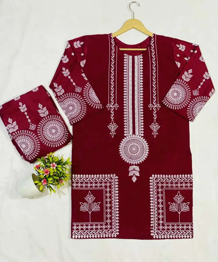 Two Peace Trendy Block Print For Ladies