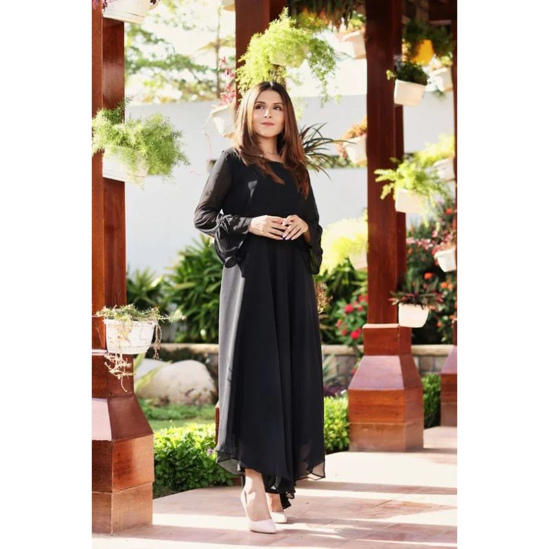 Zonayah Charcoal Black Dress