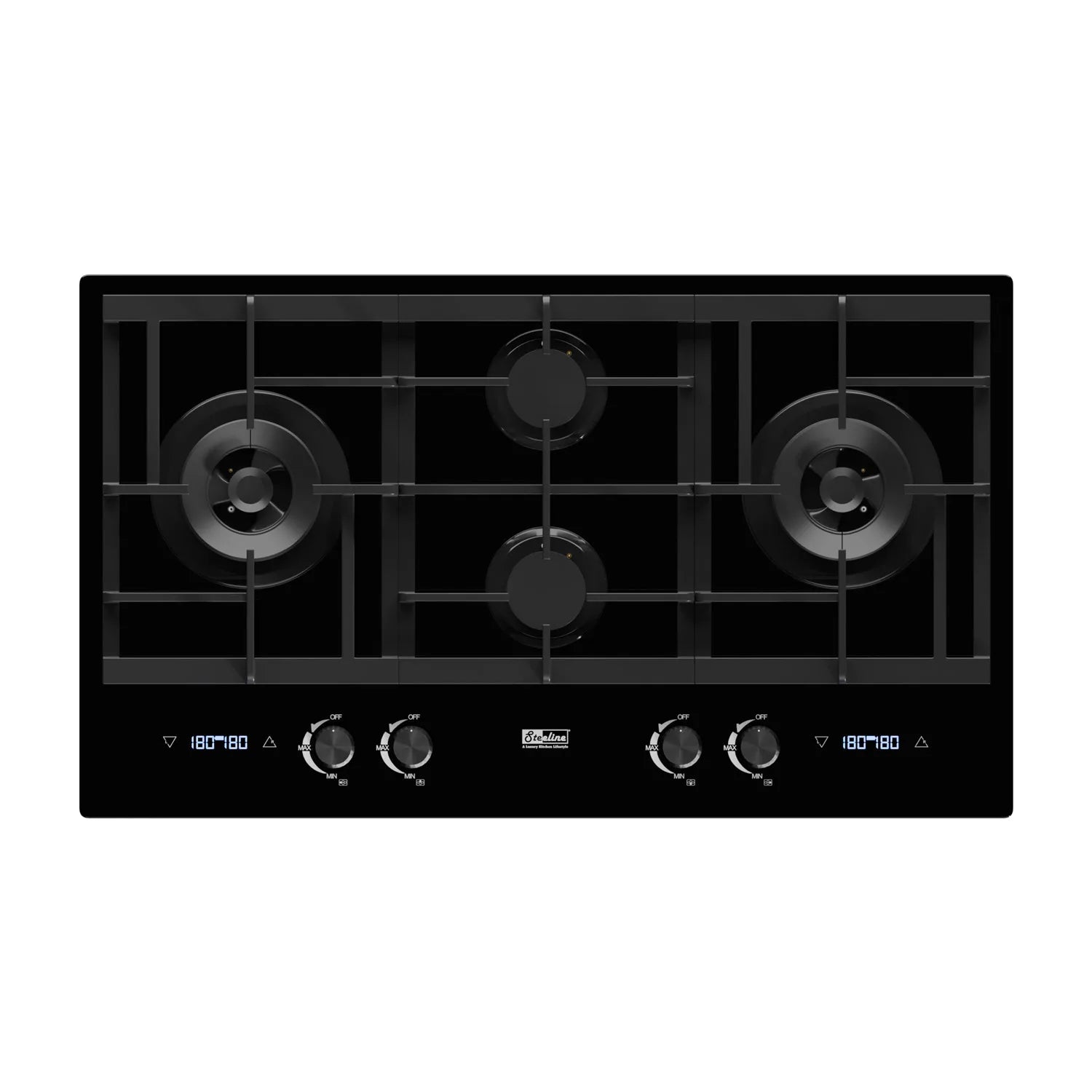 Title: Steeline SL90-401G 4 Burner Tempered Glass Built-In Hob