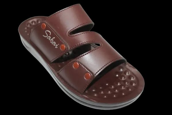 Sabai Thai Comfort Brown Color Synthetic Leather Upper With Reflex Insole And Polyurethane Sole Slides For Men S5106