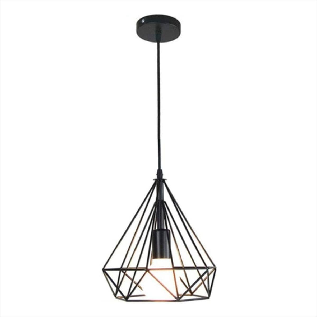 Diamond Shape Hanging Light - Geometrical Metal Hanging Lamp - Retro Style Indoor Lights for Home, Office, Cafe