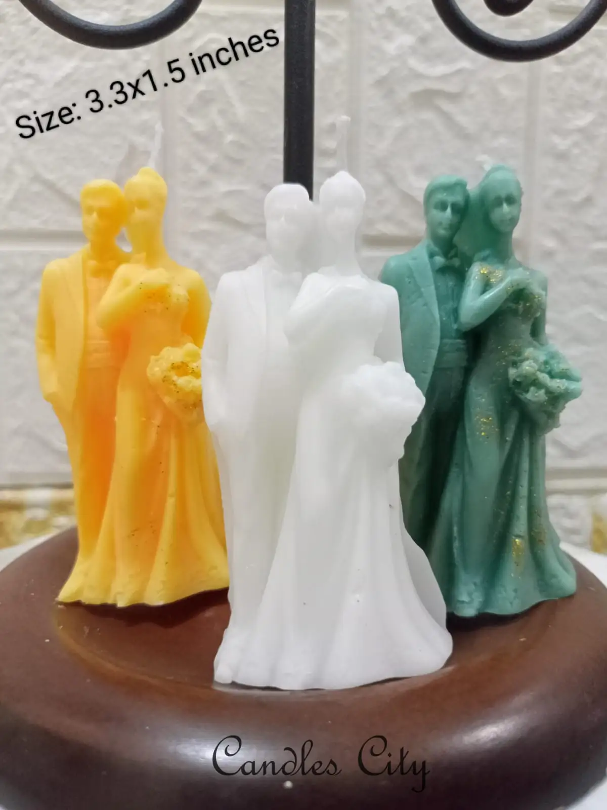 CANDLES CITY -- GREEN COLOUR WEDDING ANNIVERSARY MINI CANDLE WITH GLITTER TOUCH (01 Pc)