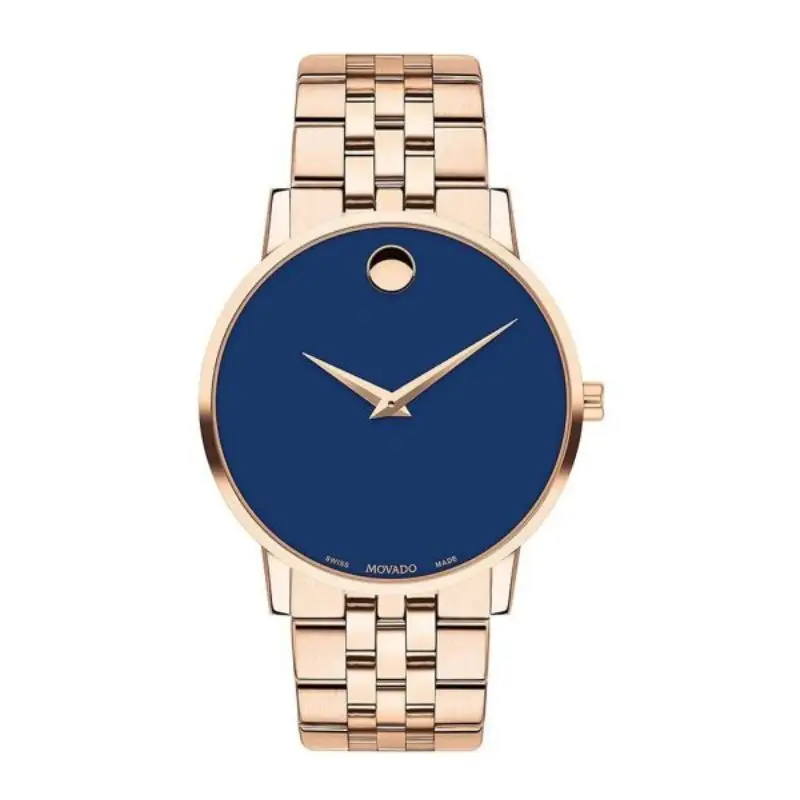 Movado Men’s Swiss Made Quartz Stainless Steel Blue Dial 40mm Watch 0607353