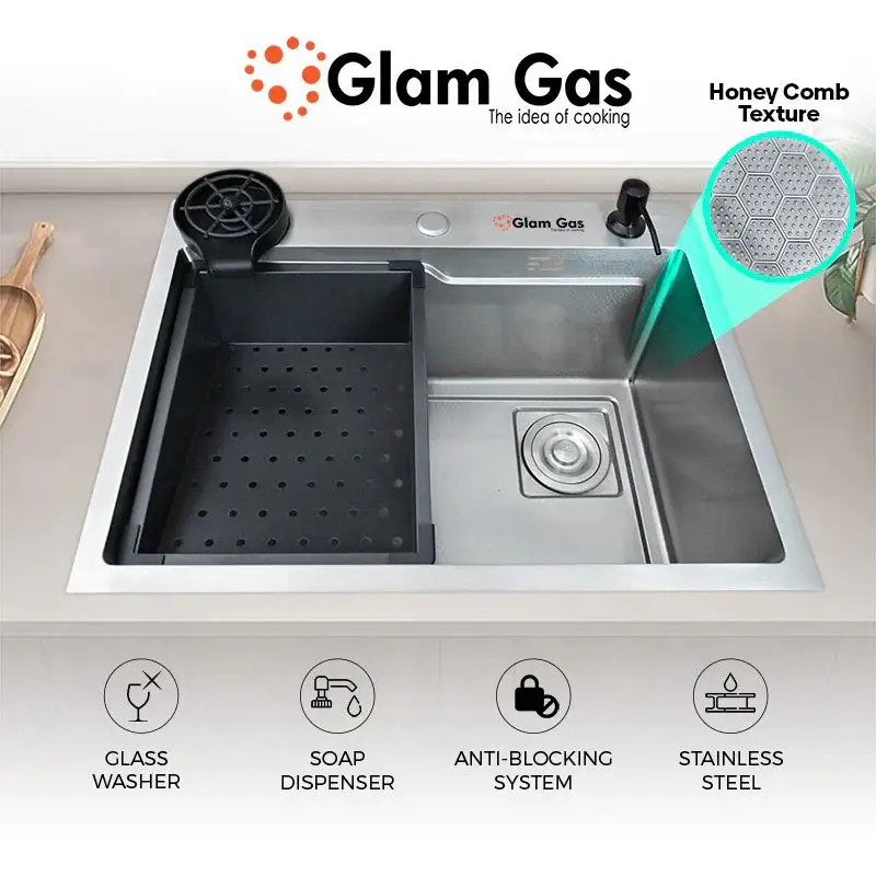 Glam Gas Life Style 6-6 Texture Kitchen Sink