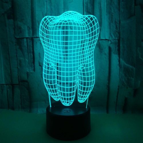 Dental Creative Teeth 3D Led Illusion Lamp Bedside Table Lamp