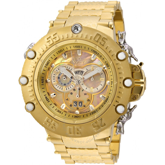 Invicta Subaqua Shutter Chronograph Quartz Gold Dial Men's Watch