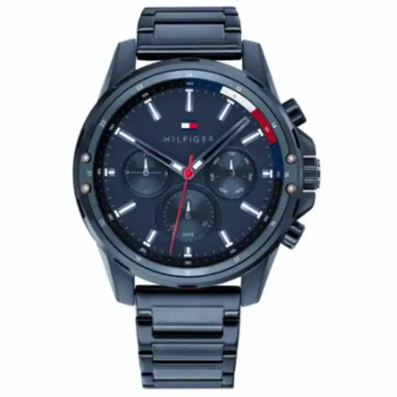 Tommy Hilfiger Men's Mason Round Shape Stainless Steel Analog Wrist Watch 45 mm - Blue - 1791789