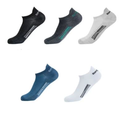 5 Pairs Men’s High-Quality Ankle Socks – Breathable Cotton Sports Mesh, Casual & Athletic Thin Cut Short Sokken – Plus Size Available