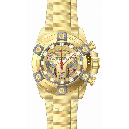 Invicta Coalition Forces Chronograph Yellow Gold Dial Yellow Gold Ion-plated Men's Watch