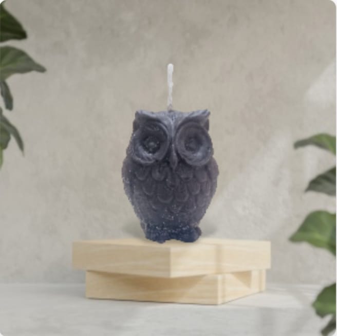 CANDLES CITY -- 3D BLACK OWL CANDLE (5 cm Tall)