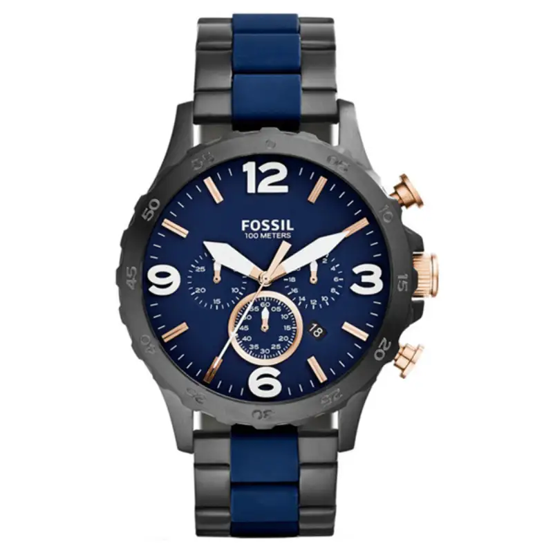 Fossil Two-tone Stainless Steel Blue Dial Chronograph Watch For Gents -  JR1494