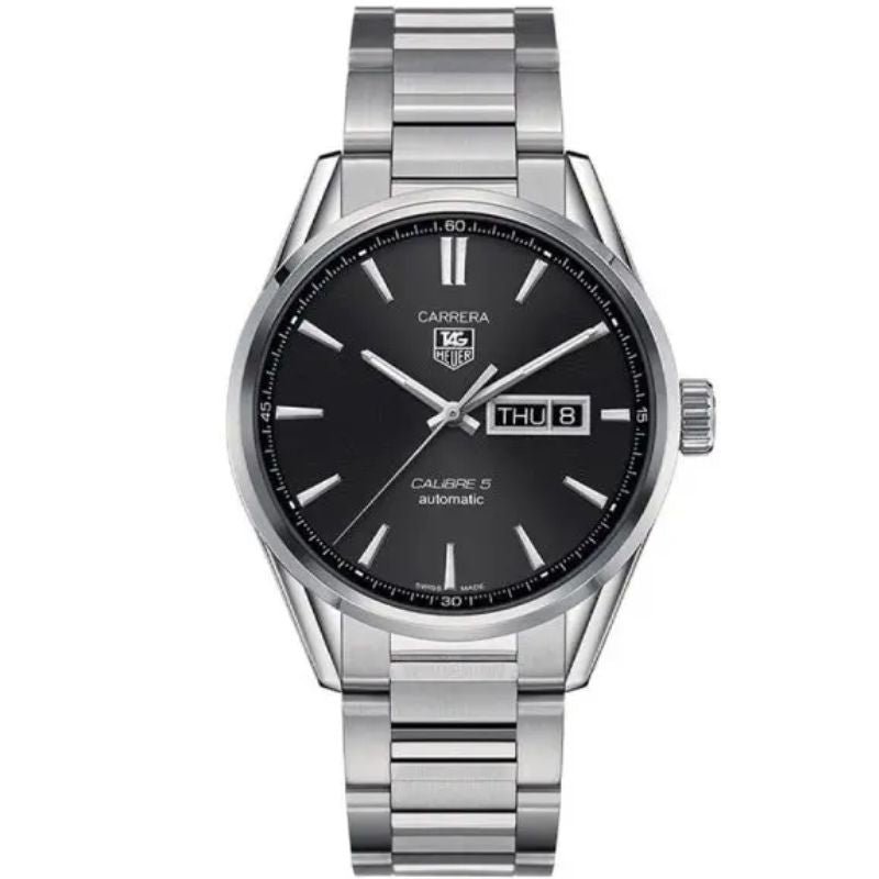 Tag Heuer WAR201A.BA0723 Carrera Men’s Automatic Swiss Made Silver Stainless Steel Black Dial 41mm Watch
