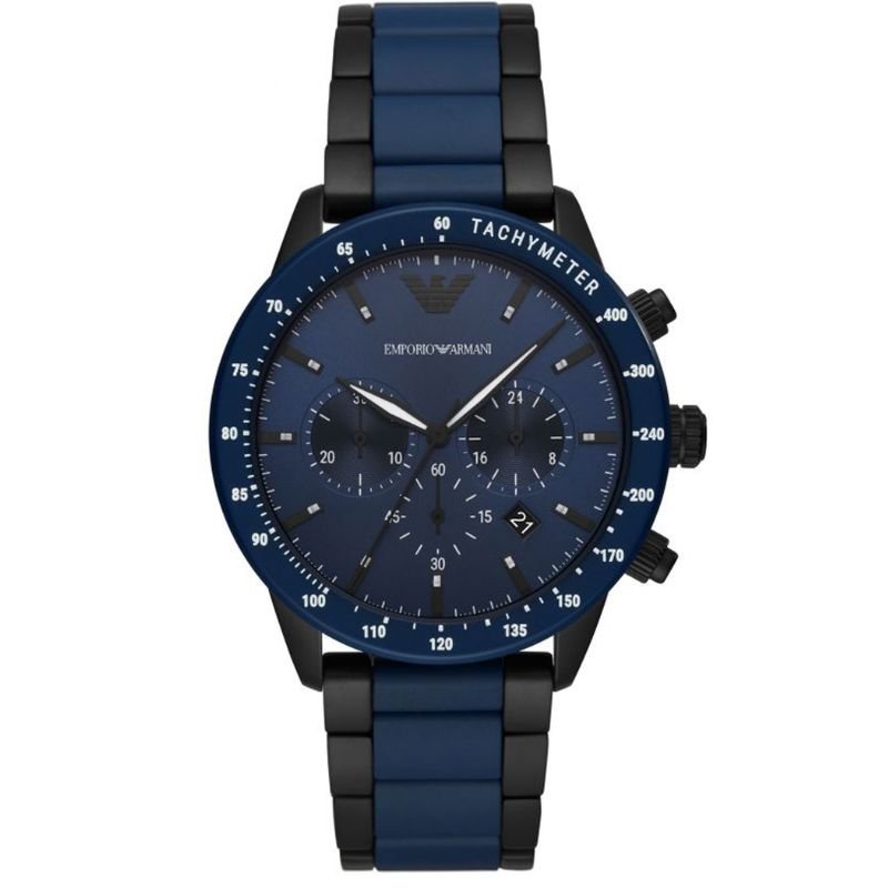 Emporio Armani AR70001 Men’s Chronograph Quartz Analog Stainless Steel Blue Dial 43mm Watch