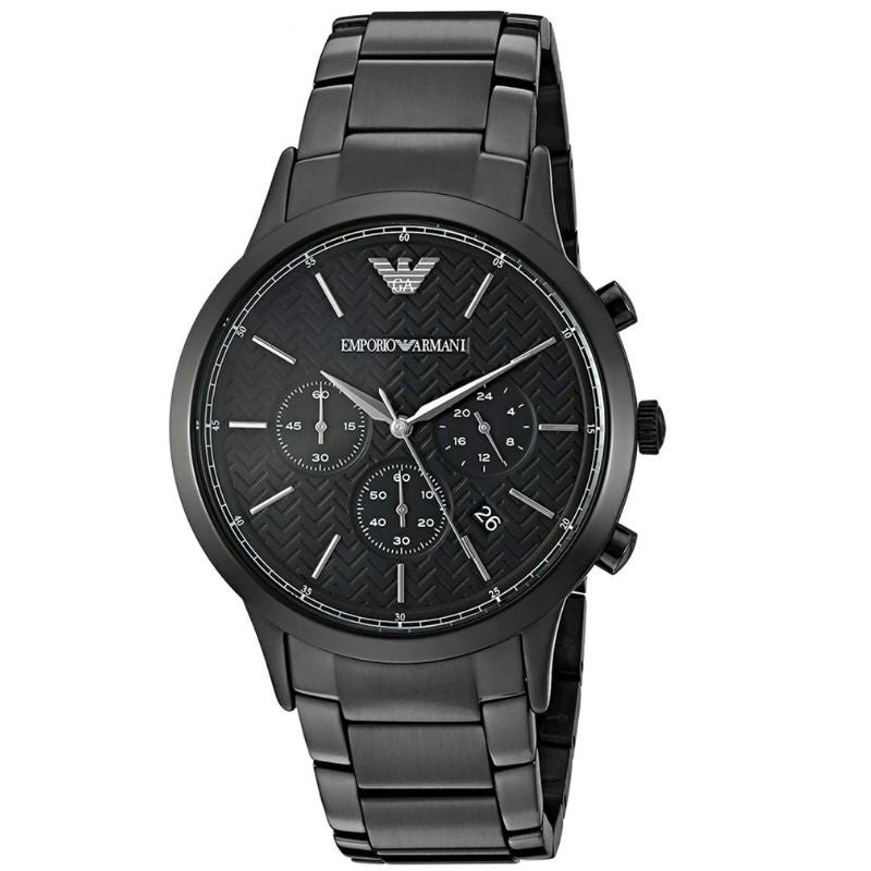 Emporio Armani AR2485 Renato Black Stainless Steel Black Dial Chronograph Quartz Watch