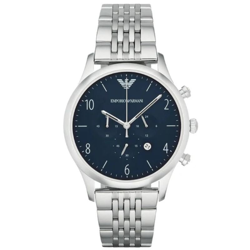 Emporio Armani AR-1942 Men's Watch Stainless Steel Blue Dial 43mm
