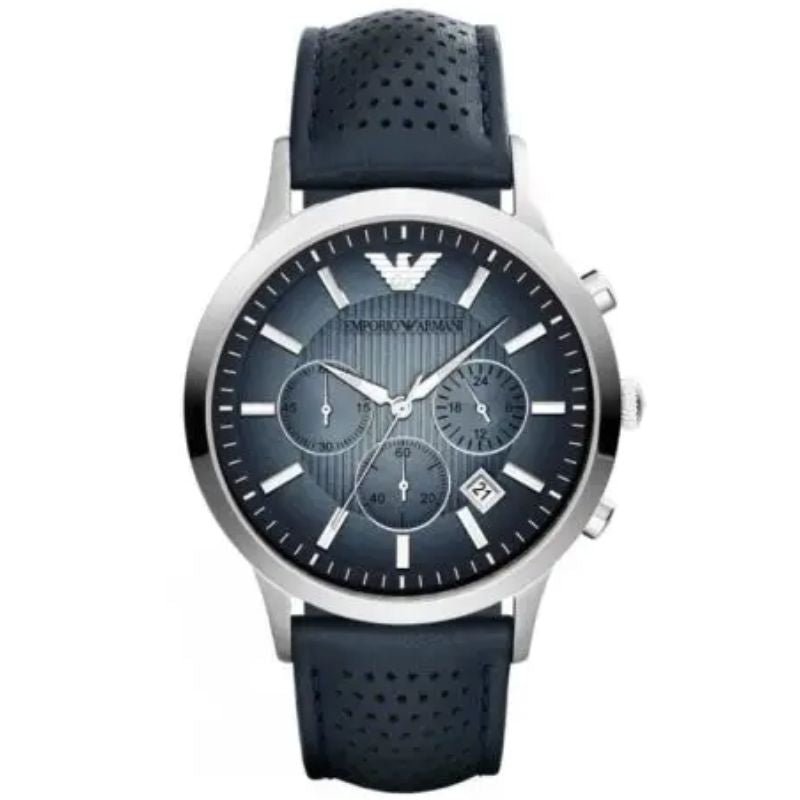 Emporio Armani AR2473 Men’s Quartz Leather Strap Blue Dial 43mm Watch