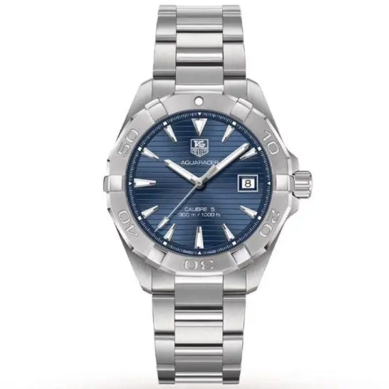 Tag Heuer WAY2112.BA0928 Aquaracer Men’s Automatic Swiss Made Silver Stainless Steel Blue Dial 41mm Watch