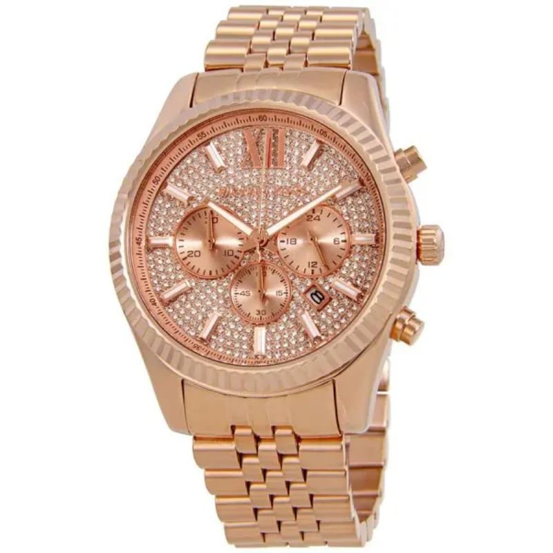 Michael Kors MK8580 Men’s Analog Quartz Stainless Steel Rose Gold Dial 44mm Watch