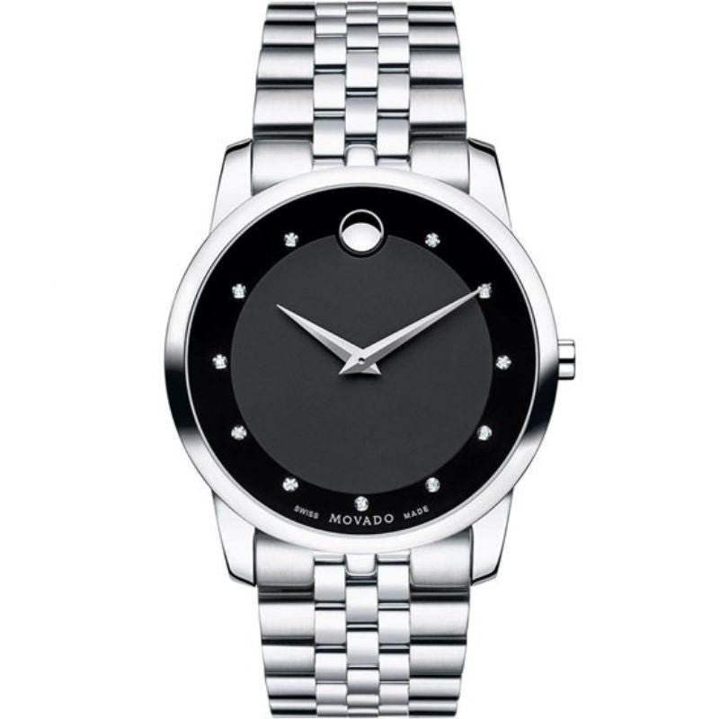 Movado 0606878 Men’s Quartz Swiss Made Stainless Steel Black Dial 40mm Watch