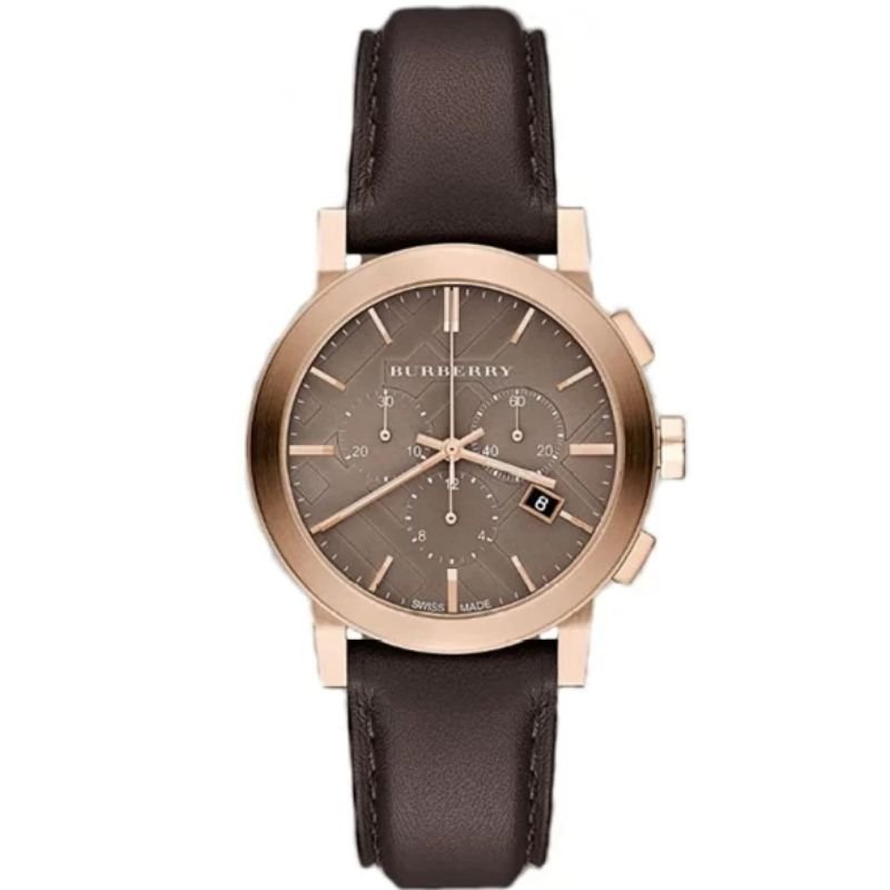 Burberry BU9755 Unisex Swiss Made Leather Strap Brown Dial 38mm Watch