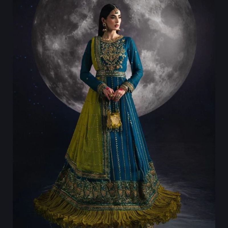 Sara Jahan SJ-1003 Rang-e-Bahar Chiffon Teal 4Pc Suit