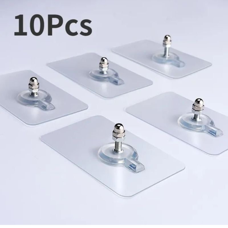 Strong Self-Adhesive Wall Hooks – Punch-Free Screw Stickers & Mounting Hooks Pack of 10