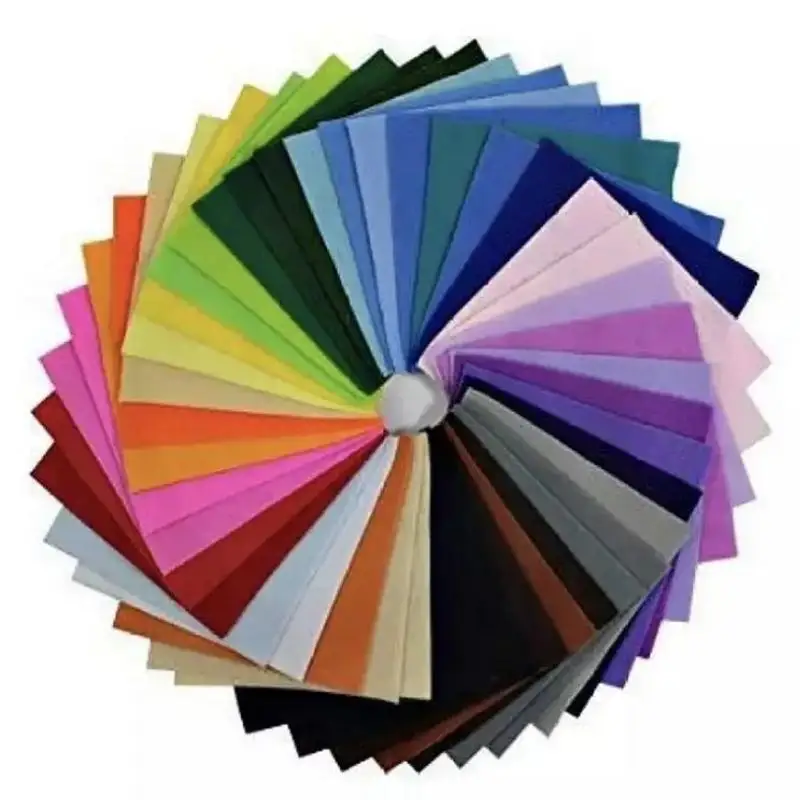 Pack of 24 - Plain Felt Fabric Sheets - 4x4 Inches