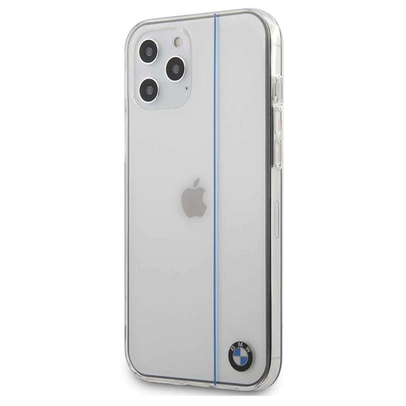 BMW PC/TPU Shiny Hard Case Blue Vertical Line and Printed Logo For iPhone