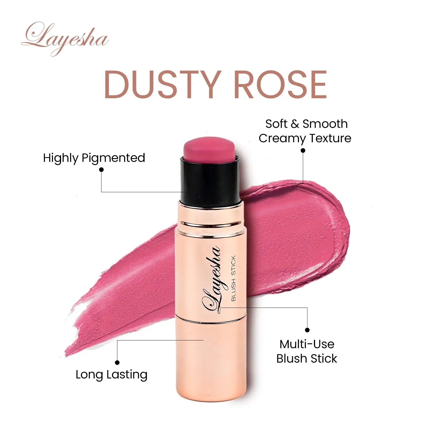 Layesha Dusty  Rose Blush Stick
