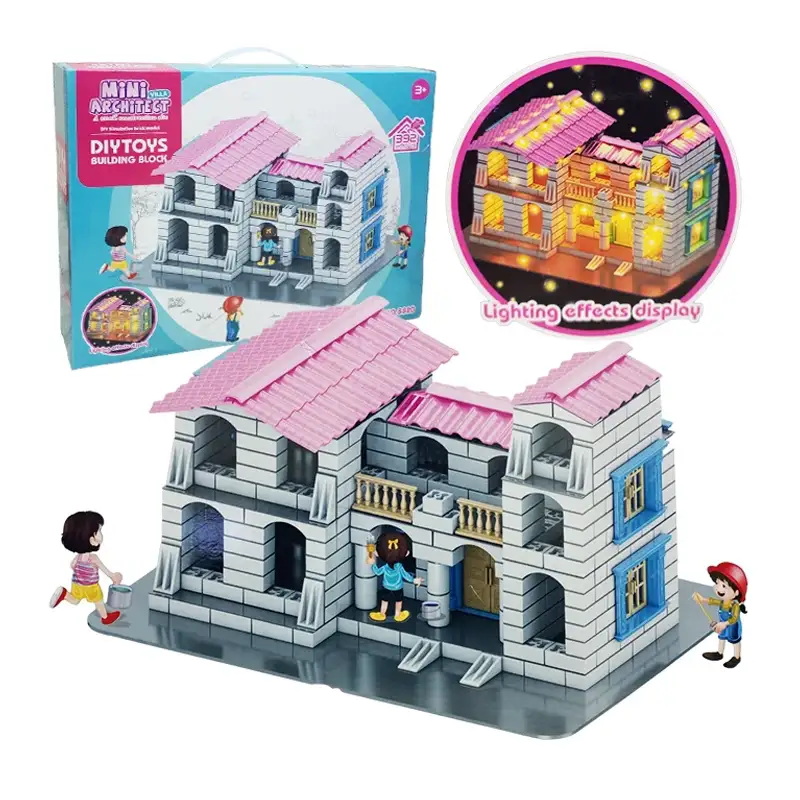 Mini Villa Architect With Lighting Doll House Set 392 pcs