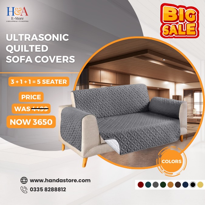 Ultrasonic Quilted 5-Seater Sofa Covers - Set of 5 Colors, Durable and Stylish Couch Protectors for Living Room