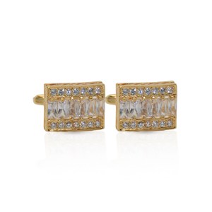 Cufflers Designer Gold Cufflinks CU-4026 with Free Gift Box