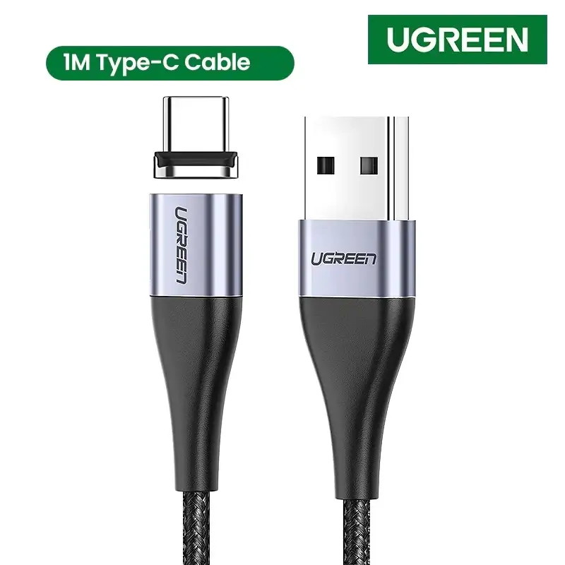 UGREEN 3A Magnetic Type-C Cell Mobile Phone Tablet Fast Charging Cable 1M Black
