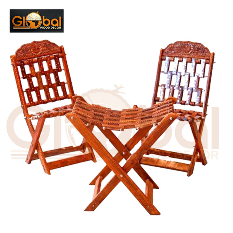 2 Wooden Chairs Small &  stool