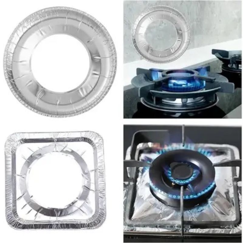 Aluminum Foil Gas Stove Burner Covers Pack of 10