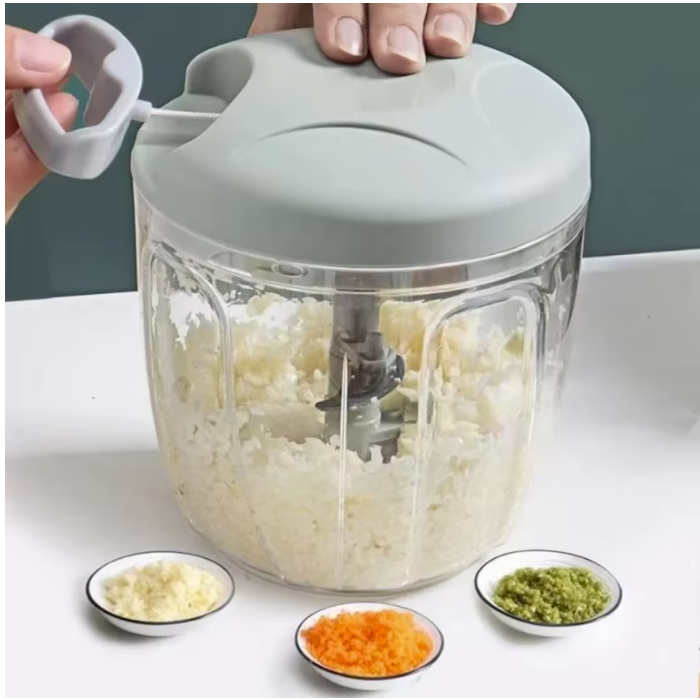 900ML Garlic Chopper Manual Hand Press Crusher for Kitchen Tool Food Vegetable Grinder Onion Chili Cutter Masher