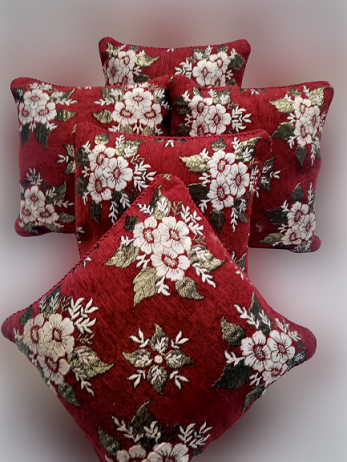 Velvet Cushion Covers | 5pcs Set | Red | JC-20