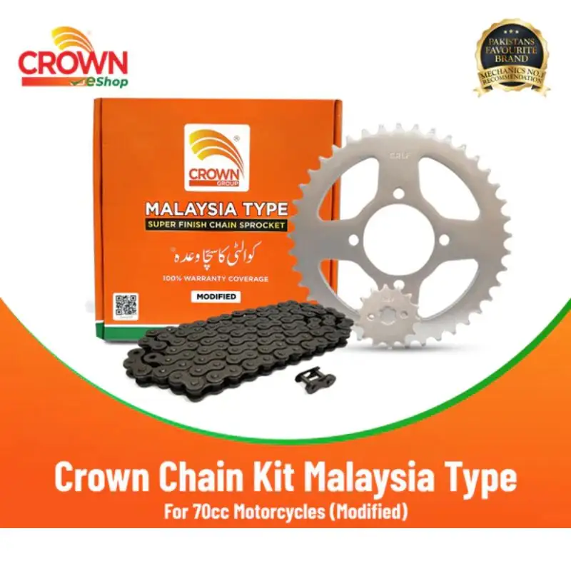 Crown Chain Kit Modified (38X15+420X104L) for CD70F Motorcycles