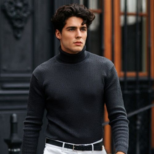 Aesthetic Gen Basic Charcoal High Neck