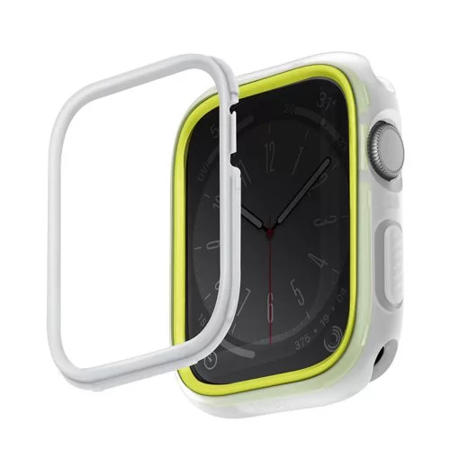 Uniq Moduo Apple Watch Case with Interchangeable PC Bezel for Series 1-8 & SE,SE2 45/44MM – Frost (Lime/White)