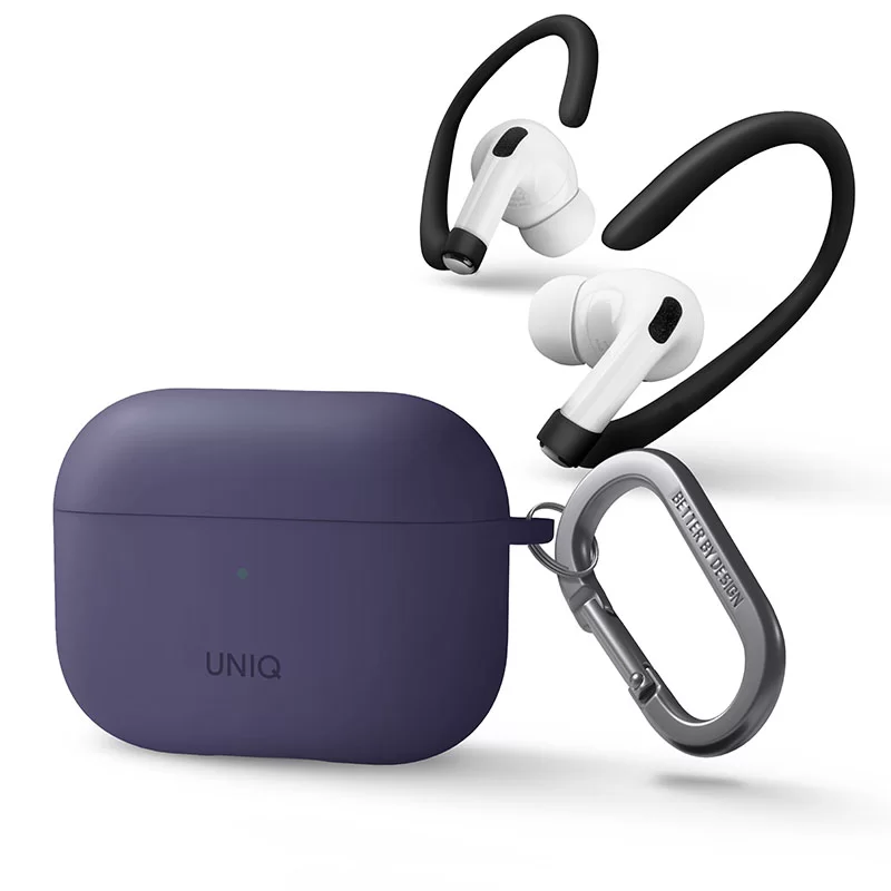 Uniq Nexo Active Hybrid Silicone Case with Sports Ear Hooks For Airpods Pro 2nd Gen. (2022) – FIG (Purple)