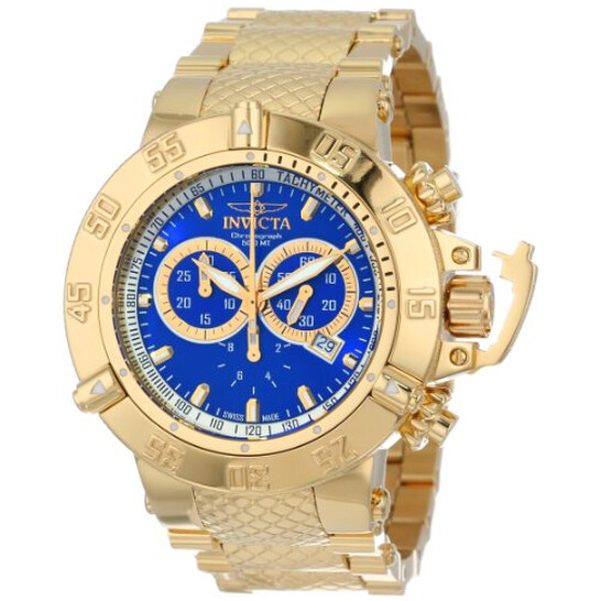 Invicta Subaqua Chronograph Blue Dial Gold-tone Men's Watch