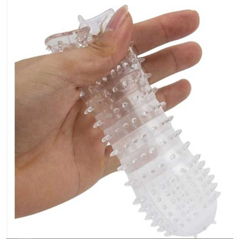 Soft Silicone Reusable Spike Condom Toy Dotted Ribbed