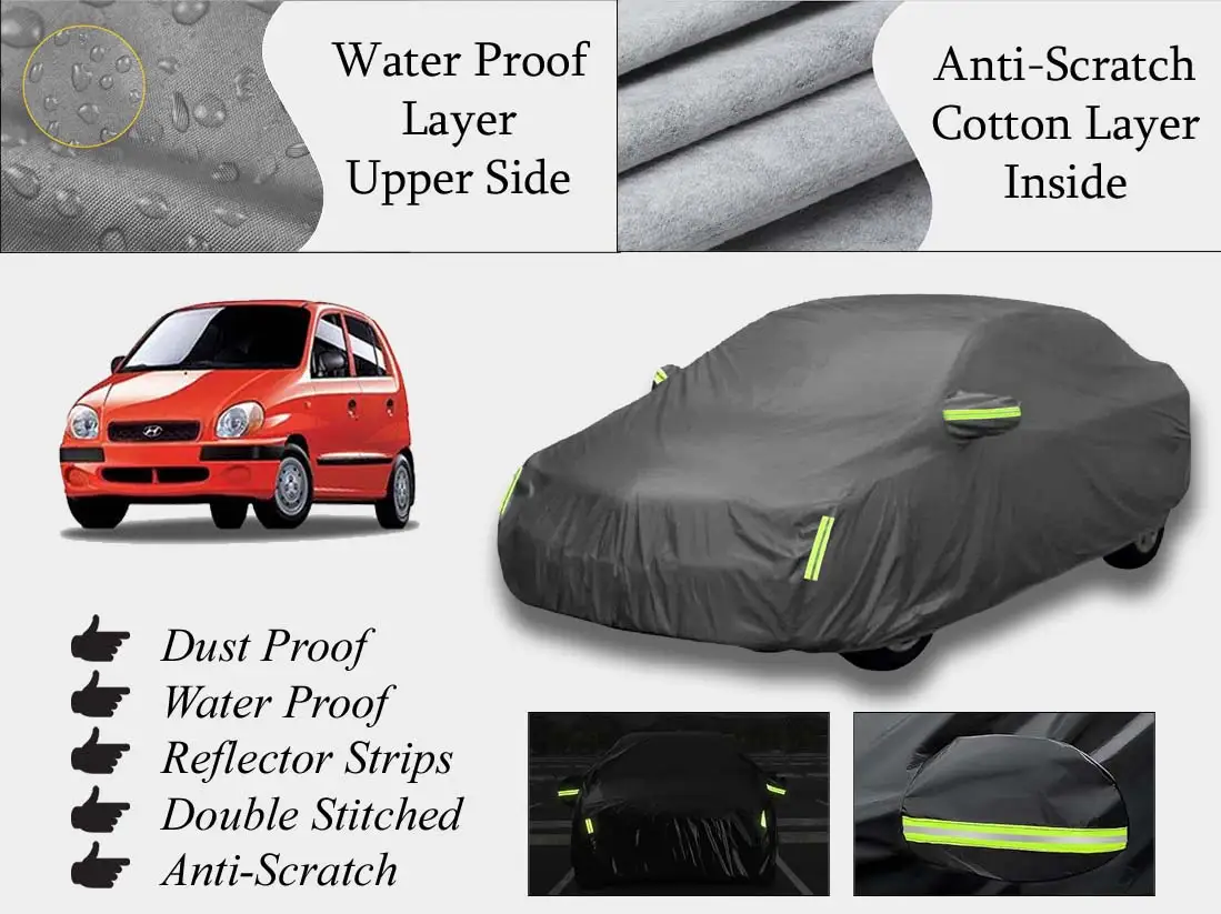 Hyundai Santro Club/Executive Top Cover | Grey | Anti-Scratch | Double Layer | Heat Proof | Water Proof