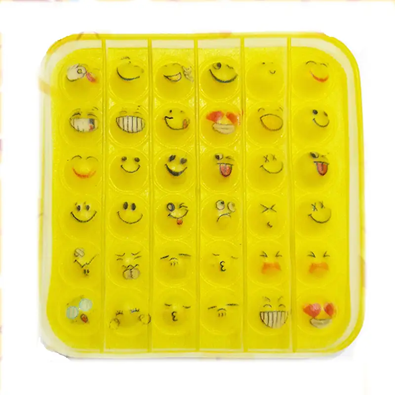 Push Pop Bubble Fidget Spinner Pop It Silicone Toy - 5 inches - Smiley Emoji Square