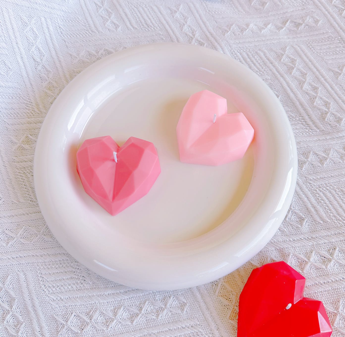 CANDLES CITY -- SCENTED DIAMOND HEART SHAPED CANDLES/ VALENTINE GIFT CANDLE  (02 Pc)