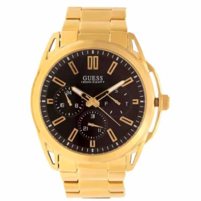 Guess Men's Water Resistant Analog Watch W1176G3 - 45 mm - Gold