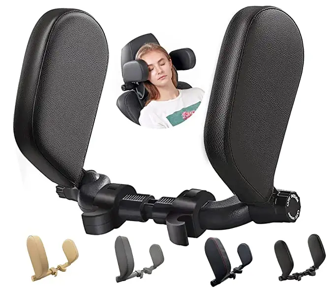 CAR TRAVEL HEAD REST SIDE PILLOW BEIGE