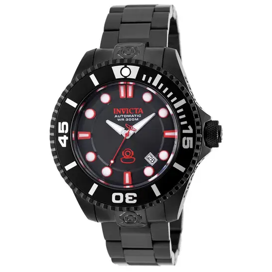 Invicta Pro Diver Automatic Black Dial Black Ion-plated Men's Watch