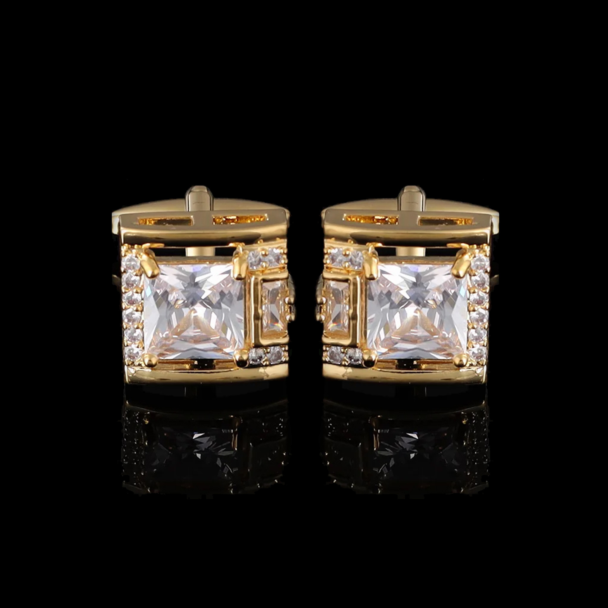 Cufflers Designer White Tough Square Cufflinks 3015-B | Bold & Stylish | Free Gift Box